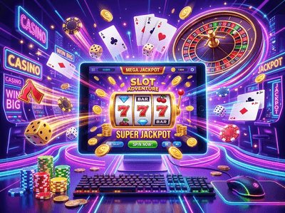 Interfaz de lujo de Novibet Casino con fichas doradas y tragamonedas